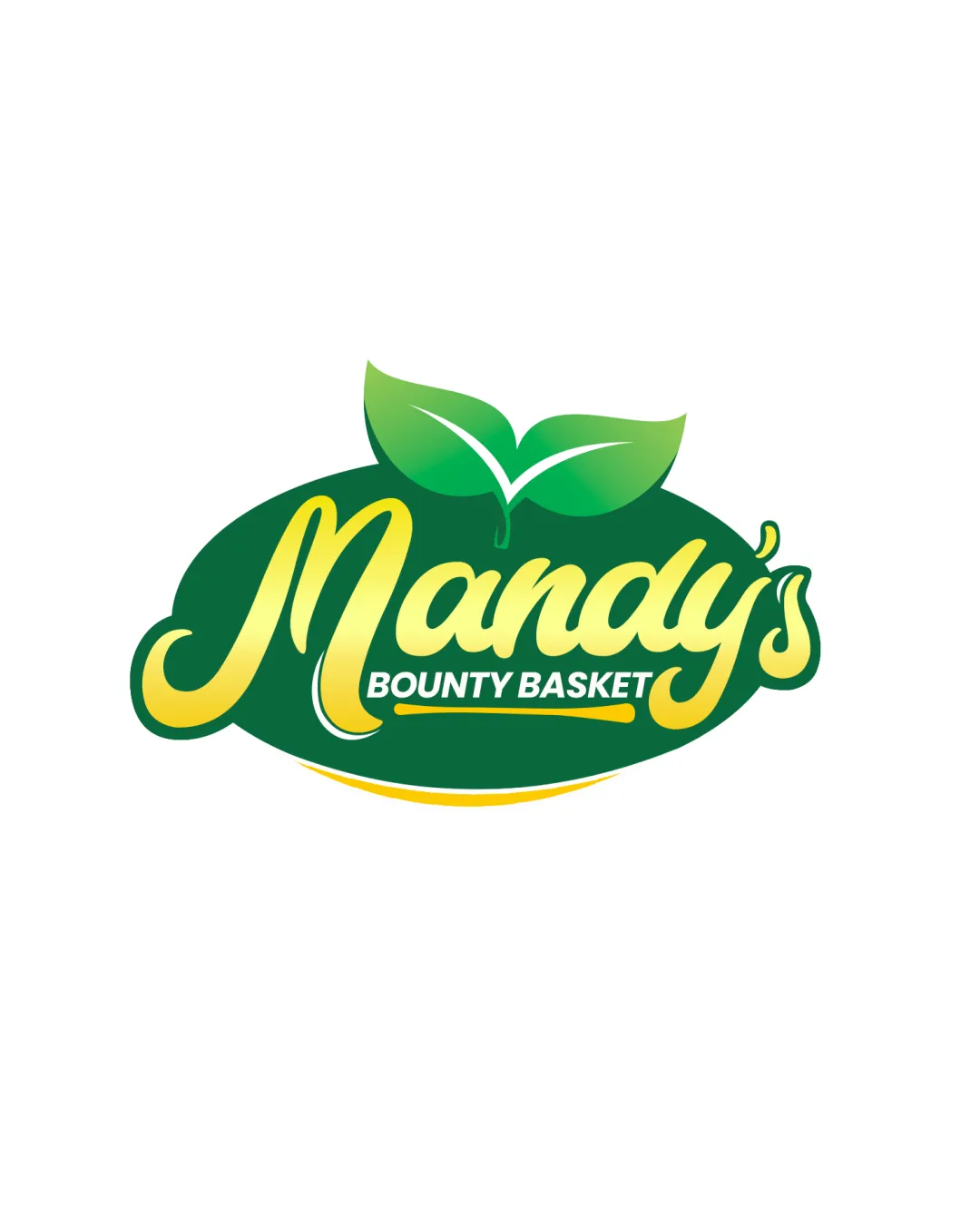 Mandy S Bounty Basket Leaf Above Text On Green Oval Shape Combination Mark Logo Review