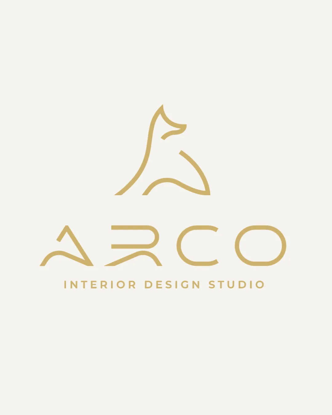 Arco Minimalist Line Drawing Of A Stylized Dog Combination Mark Interior Design Minimalist Geometric Modern Logo Review