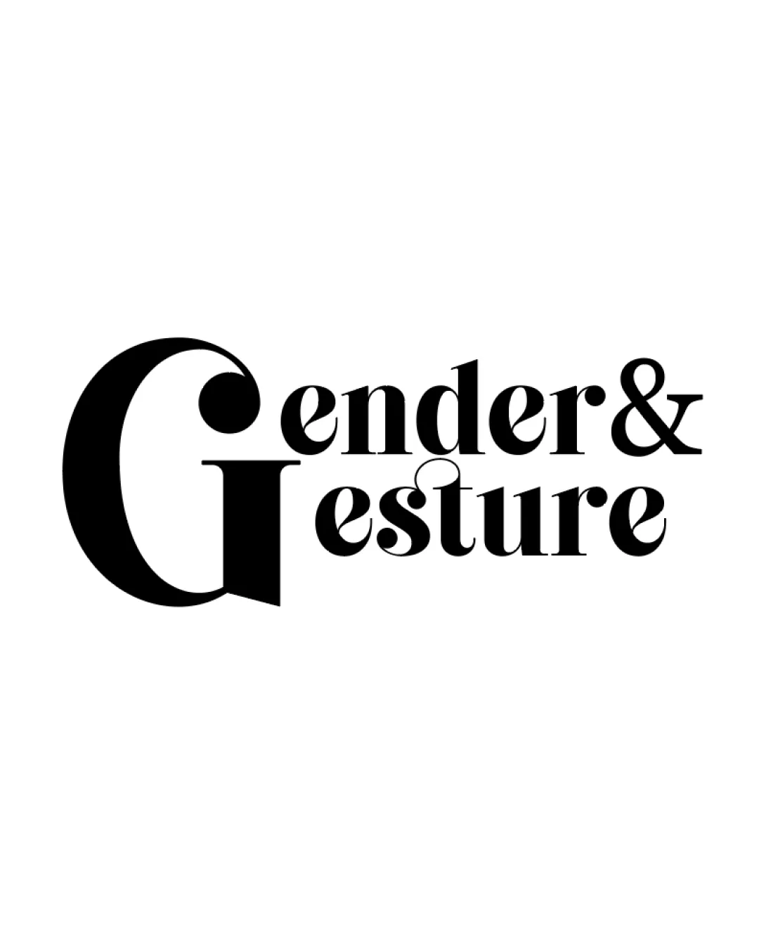 Gender Gesture Large Stylized Capital G Integrating Both Words Wordmark Lettermark Hybrid Media Modern Serif Bold Typographic Interplay Logo Review
