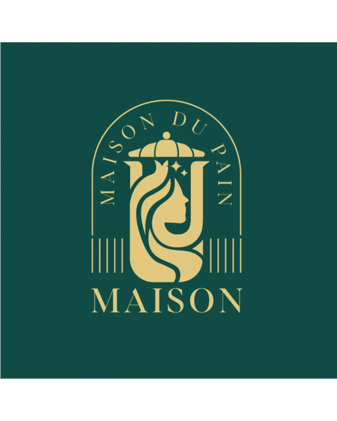 Maison Du Pain Maison Stylized Female Profile Bread Dome Cloche Abstract Lines Combination Mark Bakery Vintage Elegant Luxury Logo Review
