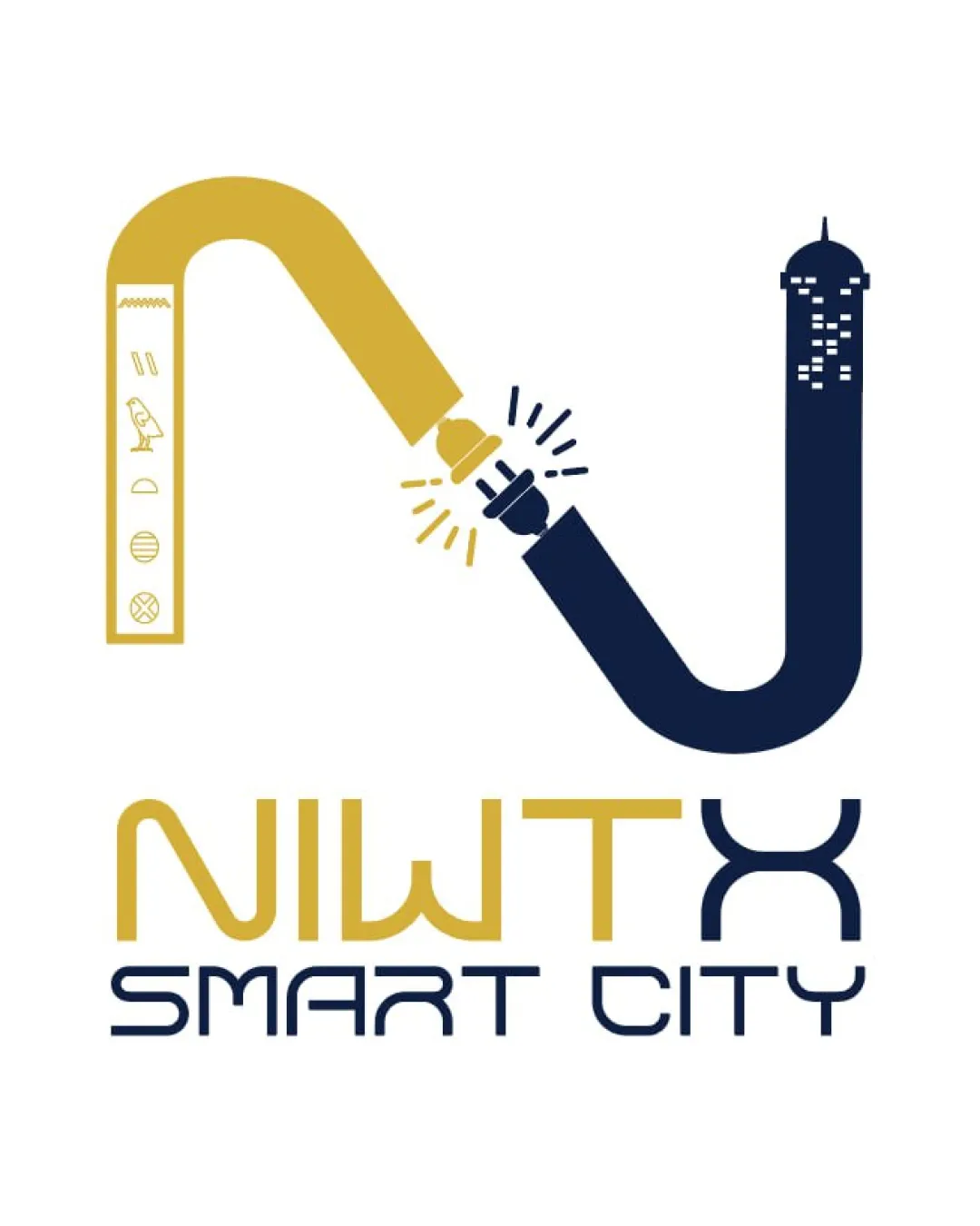 Niwtx Smart City N Shaped Form Combining Stylized Ancient Egyptian Staff And A City Tower Combination Mark Technology Geometric Modern Illustrative With Historic References Logo Review