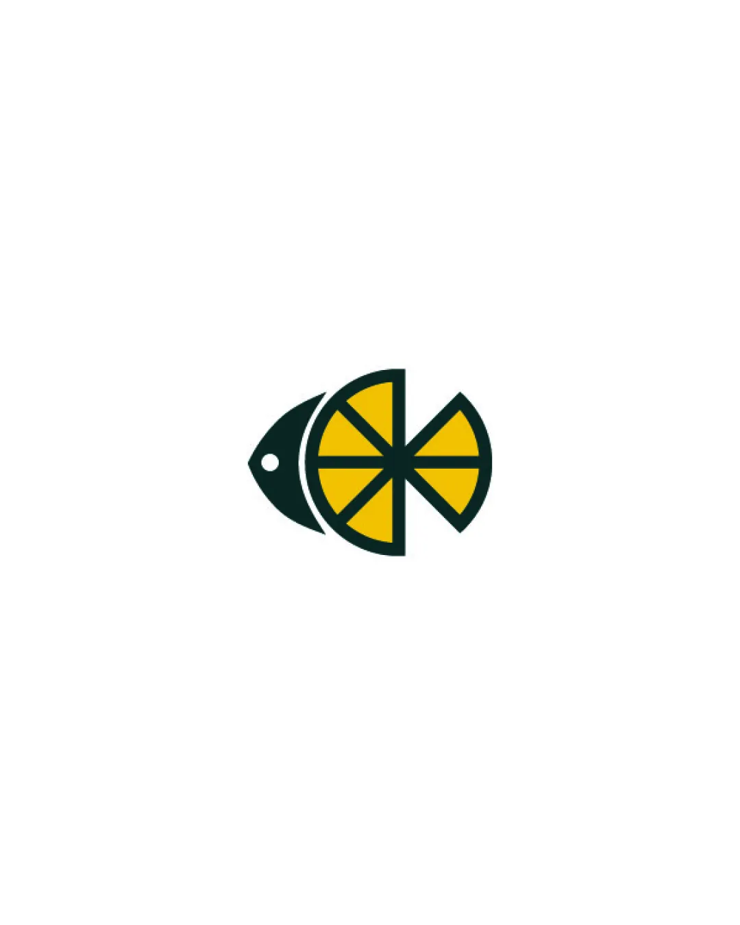 Fish Formed By A Lemon Slice Combination Mark Food Minimal Geometric Logo Review
