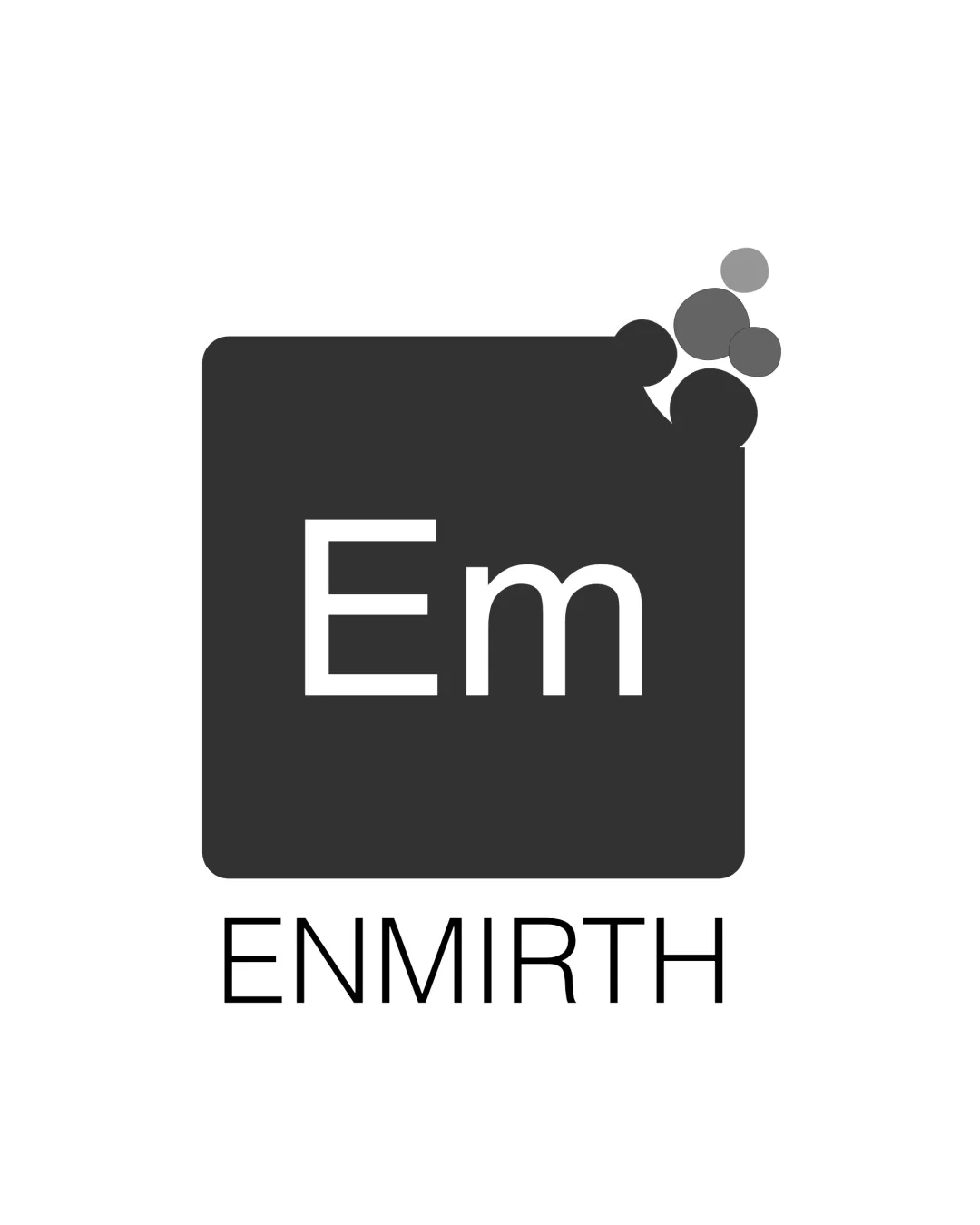 Em Enmirth Square With Corner Bubbles Resembling A Periodic Table Element Combination Mark Technology Modern Minimalistic Logo Review