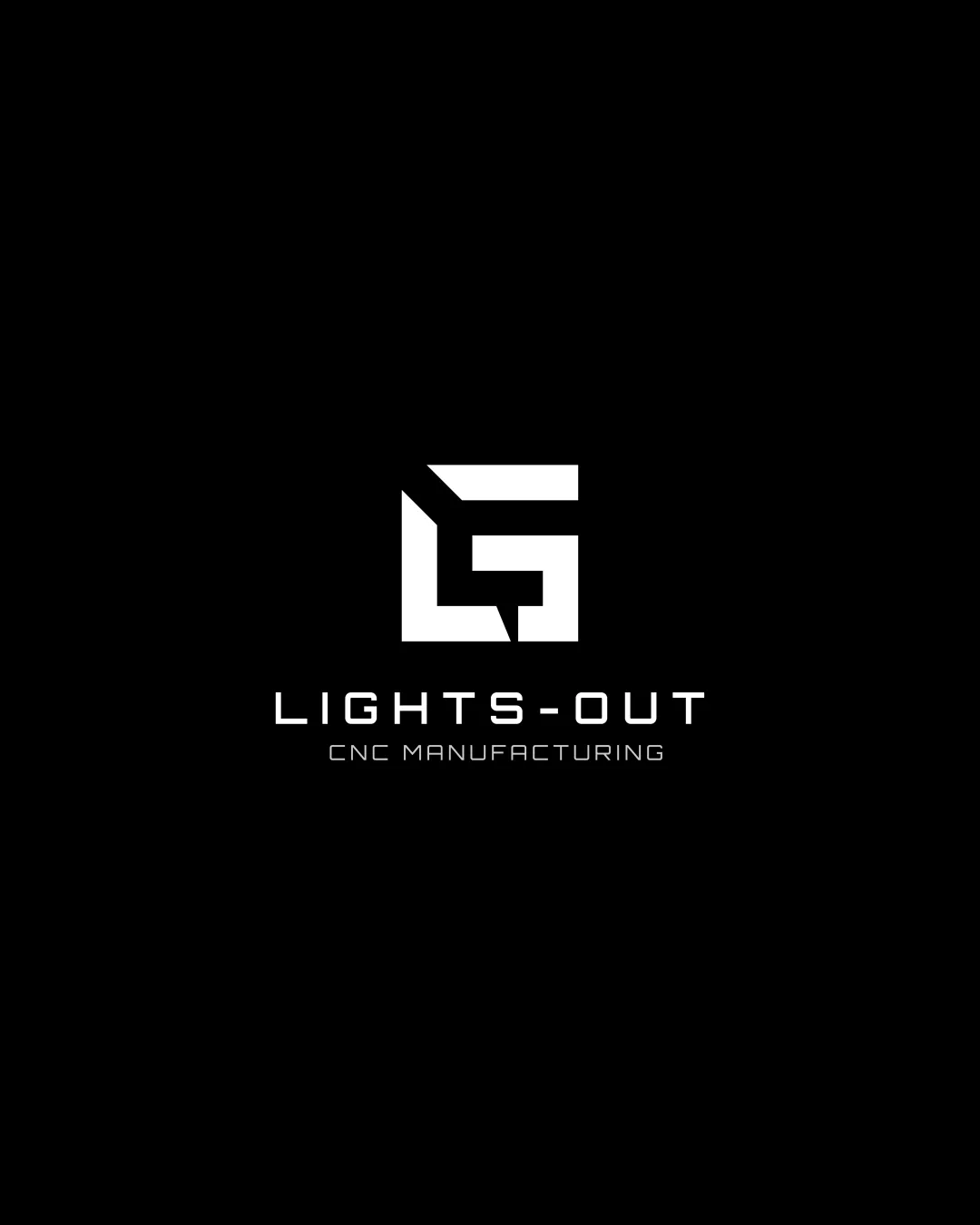 Lights Out Cnc Manufacturing Geometric logo